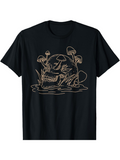 Men's T-Shirt Emerging Mushrooms With Nature Growing On Skull