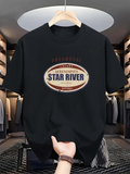 Men's T-Shirt Dream Route Vintage Poster With Typographic Accents Centered Oval Star River