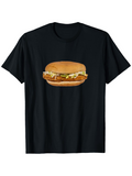 Men's T-Shirt Classic Crispy Bun Sandwich With Fresh Ingredients Centered Burger