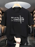 Men's T-Shirt He Left The Ninety Nine To Rescue Me Cross Motif Statement Tee