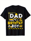 Men's T-Shirt Dad Of The Birthday Boy With Trucks And Construction Theme Helmet