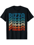 Men's T-Shirt Retro Gradient Lettering With Repeated Rows Bold Pizza
