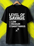 Men's T-Shirt Level Of Savage Sagittarius Star Sign Zodiac Symbol T Shirt
