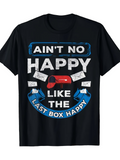 Men's T-Shirt Aint No Happy Like The Last Box Happy With Flying Letters And Red Mailbox