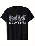 Men's T-Shirt Plant Based Minimal Outline Plants In Decorative Pots