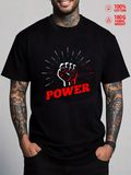 Men's T-Shirt Radiant Energy Emanating From Raised Fist With Power
