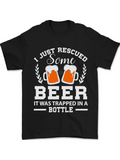 Men's T-Shirt Just Rescued Some Beer With Frothy Mugs And Wheat Branches