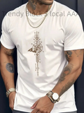 Men's T-Shirt Minimalist Abstract Geometric Shapes With Compass Pattern Sword