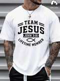 Men's T-Shirt Team Jesus John 316 Lifetime Member Black Christian Symbol
