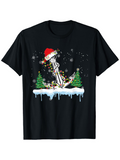 Men's T-Shirt Festive Anchor With Christmas Lights Between Snowy Evergreen Trees Anchor