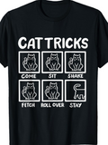 Men's T-Shirt Cat Tricks Minimalist Boxes With Funny Sitting Cats Illustration