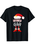 Men's T-Shirt Drunken Hat Claus With Santa Costume And Red Festive Boots