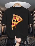 Men's T-Shirt Melty Cheese With Cartoon Eyes Pepperoni Pizza Slice