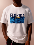 Men's T-Shirt Florida Surf Sunset Palms With Ocean Breeze Feeling Shirt