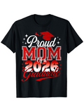 Men's T-Shirt Proud Mom Of A 2026 Graduate With Stars And Red Graduation Cap Graphic