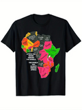 Men's T-Shirt Bright Colorful Map With Resources And Words Africa
