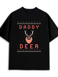 Men's T-Shirt Daddy Deer With Gentle Antlers And Stylized Beard Deer
