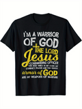 Men's T-Shirt Warrior Of God Inspiring Faithful Message With Bold Typography Jesus