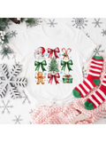 Men's T-Shirt Festive Holiday Decorations Gingerbread Candy Canes Green Ribbons And Christmas Tree