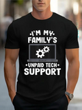 Men's T-Shirt Im My Familys Unpaid Tech Support With Computer And Gear Icons
