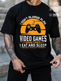 Men's T-Shirt Sometimes I Eat And Sleep Under Orange Sunset With Video Game Controller