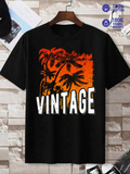Men's T-Shirt Vintage With Orange Sunset Silhouettes And Palm Trees T Shirt