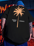 Men's T-Shirt Coconut Palm Romantic Summer Night With Sunset Glow And Silhouetted Palm Tree