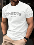 Men's T-Shirt Brooklyn Classic Lettering With Established Date City Top