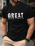 Men's T-Shirt Great Push Limits Bold Broken Letter Graphic Statement T Shirt