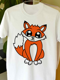 Men's T-Shirt Bright Cartoon Fox With Large Eyes Sitting Calmly Fox