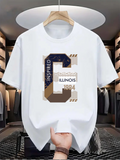 Men's T-Shirt Inspired Lettering And Modern Pattern With Illinois C