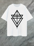 Men's T-Shirt Geometric Lines Intersecting With Bold Angular Pattern Triangle