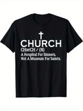 Men's T-Shirt Church Definition With Cross And Inspiring Message For Believers