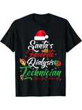 Men's T-Shirt Santas Favorite Dialysis Technician Christmas Hat Stethoscope Holly Tree