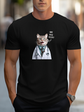Men's T-Shirt Are You Okay Playful Cat With Glasses Wearing Doctor Coat