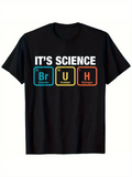 Men's T-Shirt Its Science Colorful Chemistry Element Boxes With Comic Inspired Typography Design