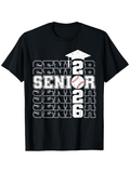 Men's T-Shirt Senior 2026 Graduation Year With Baseball And Cap Motif