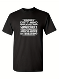 Men's T-Shirt Having A Dirty Mind Ordinary Conversations Black Cotton T Shirt