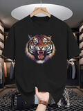 Men's T-Shirt Roaring Wild Strength Under Night Sky Tiger