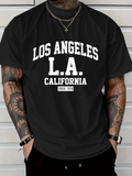Men's T-Shirt Los Angeles California City Themed Urban Streetwear Lettering T Shirt