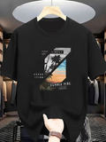 Men's T-Shirt Simple Sunny Vibe With Sunset Beach And Palm Tree
