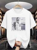 Men's T-Shirt California Beaches With Palm Trees At Sunset Seaside Landscape