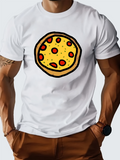 Men's T-Shirt Cheesy Melting Crust With Toppings Under Classic Style Pizza