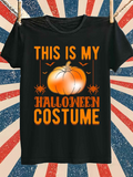 Men's T-Shirt This Is My Halloween Costume With Spiders And Pumpkin Design
