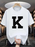Men's T-Shirt Bold Black Letter K Minimalist Typography Graphic Letter