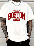 Men's T-Shirt United States Boston Est 1997 With Bold Red Vintage Typography Shirt