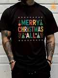Men's T-Shirt Merry Christmas All Colorful Snowflakes Trees Christmas T Shirt