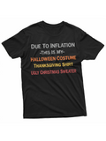 Men's T-Shirt Due To Inflation Words In Orange And Red On Black Shirt