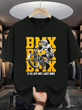 Men's T-Shirt It Is Life Not Just Bike Bold Yellow Letters With Action BMX Biker