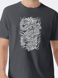 Men's T-Shirt Intricate Fiery Lines Forming Mystical Flowing Asian Dragon